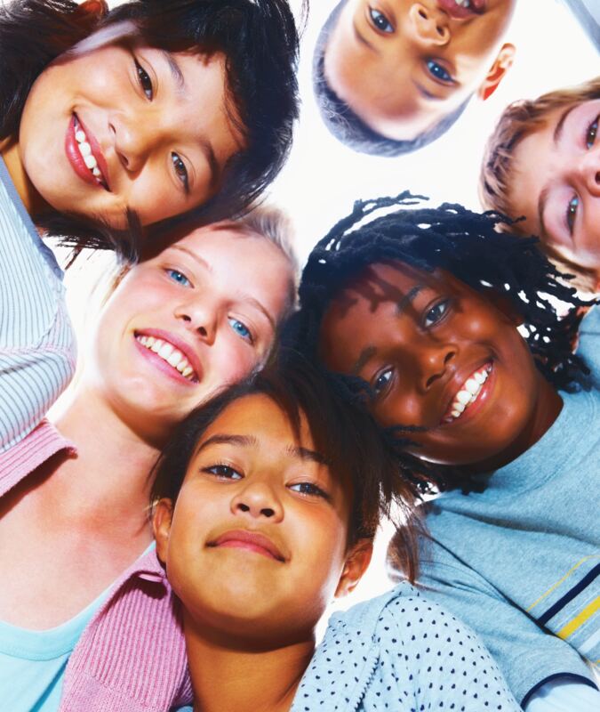 Overland students smiling together